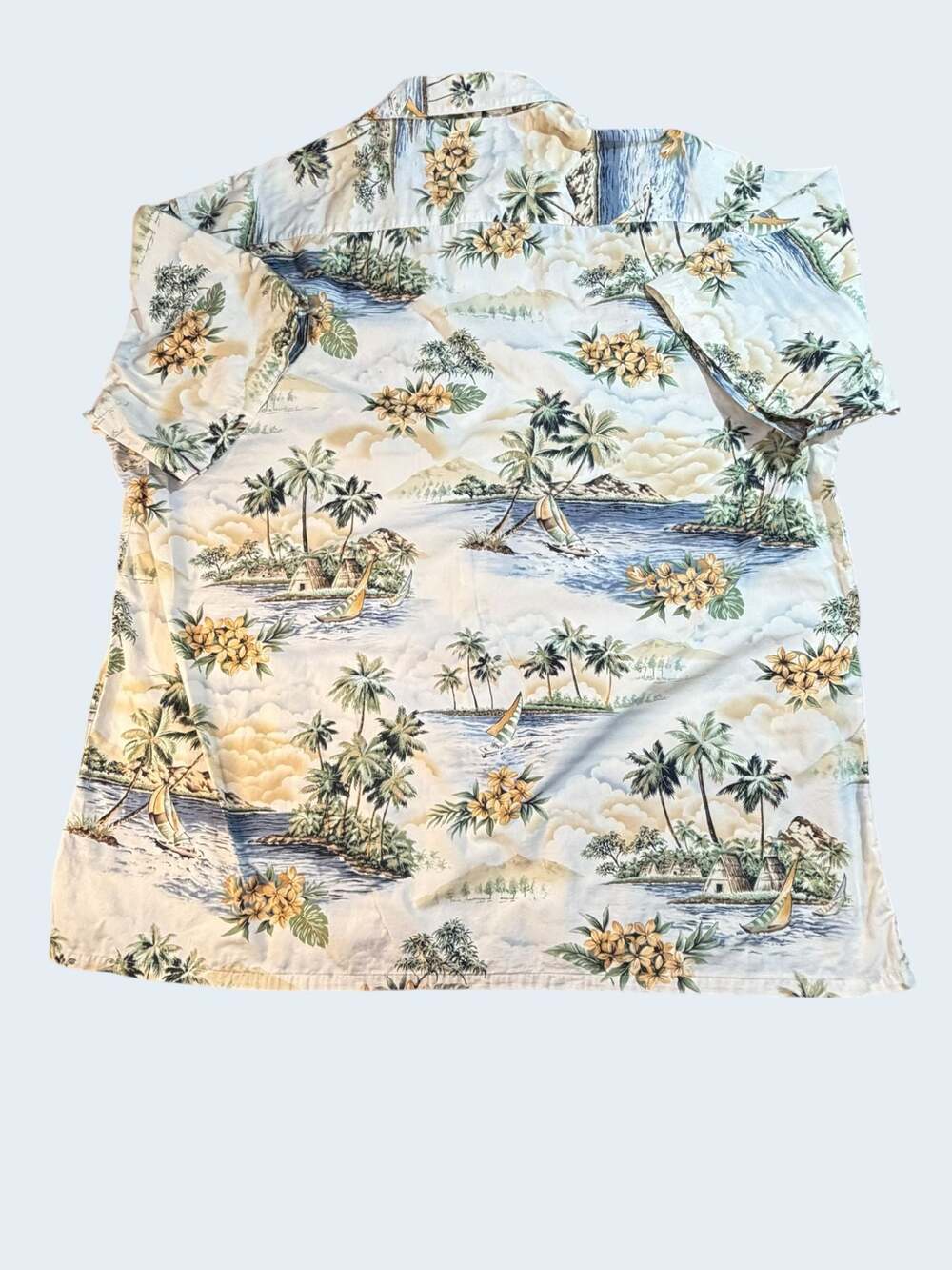 Pierre Cardin Men's 2XLT Hawaiian Shirt 100% Cotton Tropical Island Print - Picture 2 of 5